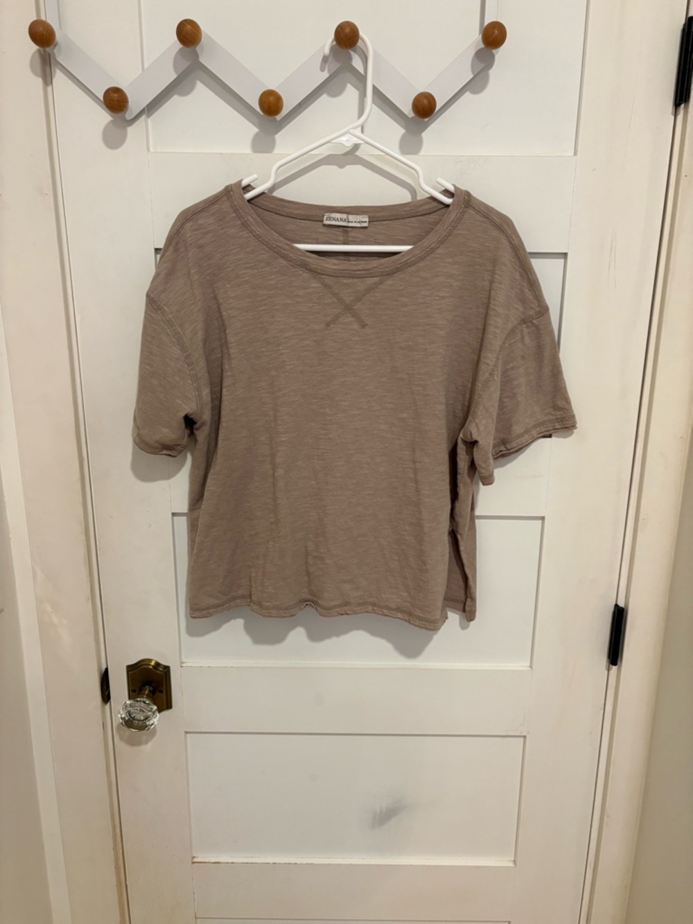 Zenana 100% cotton Taupe Two-Piece Lounge Pantsuit - Picture 4 of 15